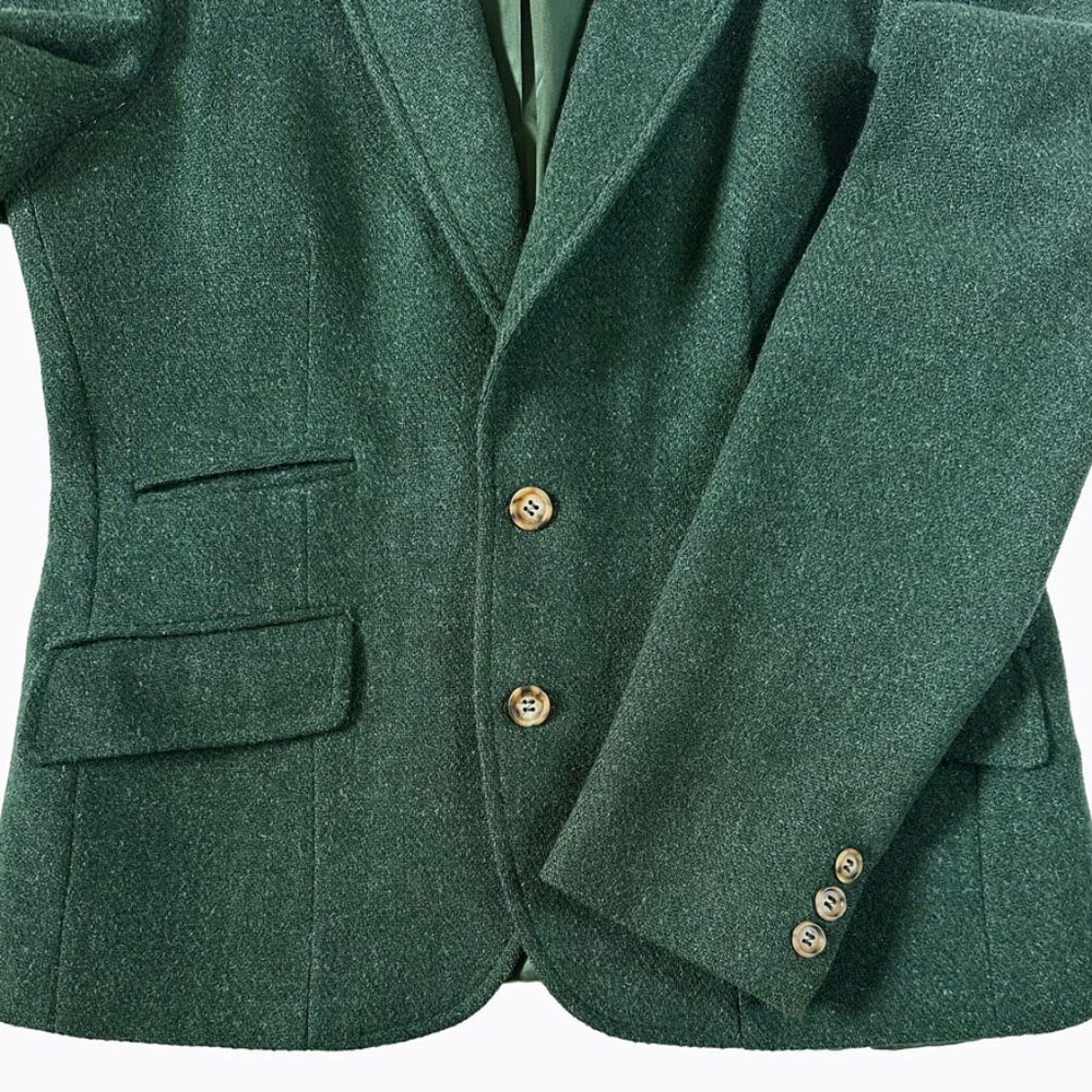 Vtg Post Horn Wool Blazer Sz M Emerald Green Heritage 90s Preppy Academia Office - Picture 4 of 7